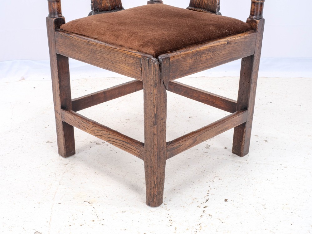 Georgian Elm Country Corner Elbow Armchair Late C18th (George III Farmhouse) View XV