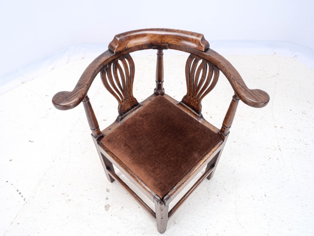 Georgian Elm Country Corner Elbow Armchair Late C18th (George III Farmhouse) View XVI