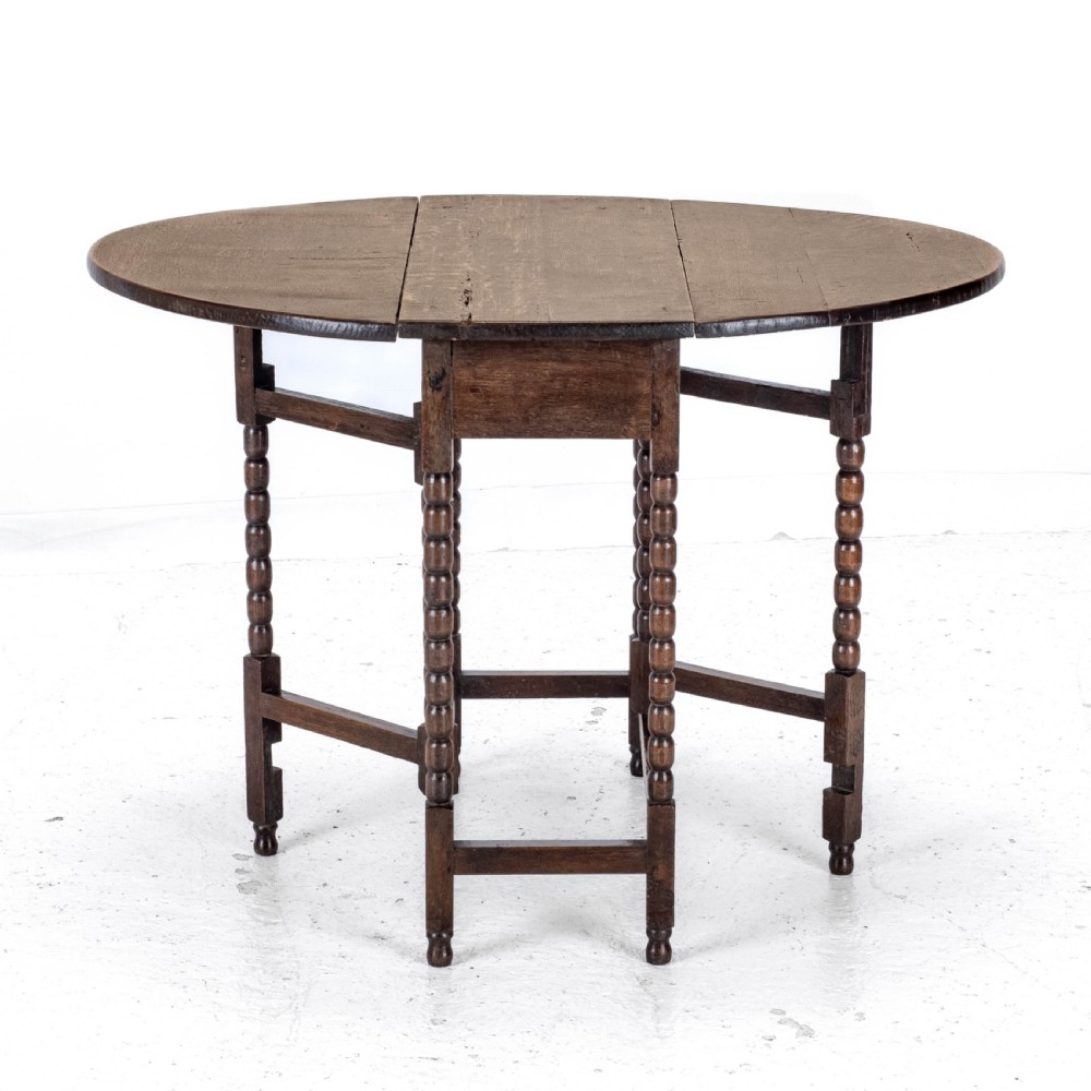 Early c18th & Later Small Oak Oval Gateleg Drop Leaf Dining Occasional Table View VIII