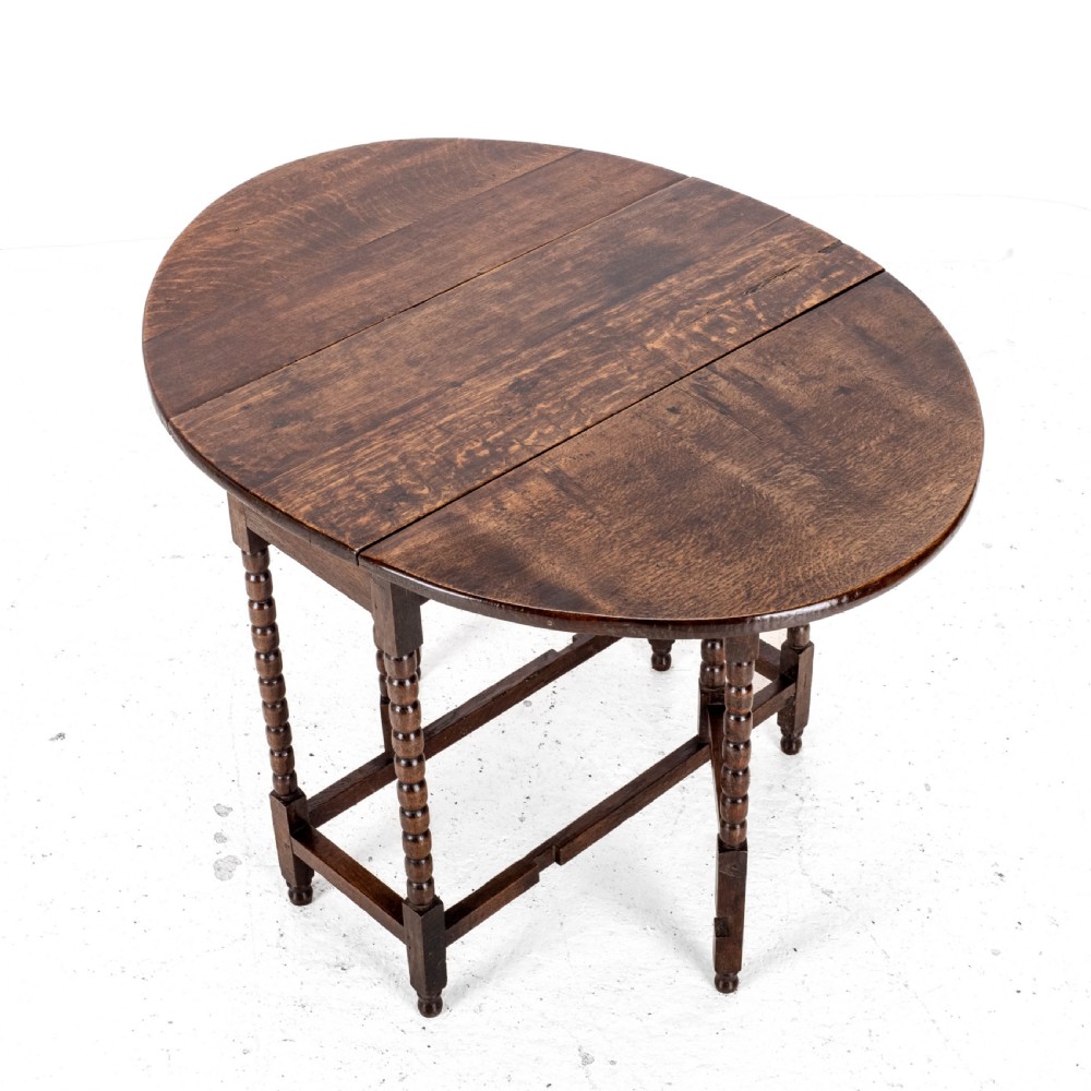 Early c18th & Later Small Oak Oval Gateleg Drop Leaf Dining Occasional Table View XIII