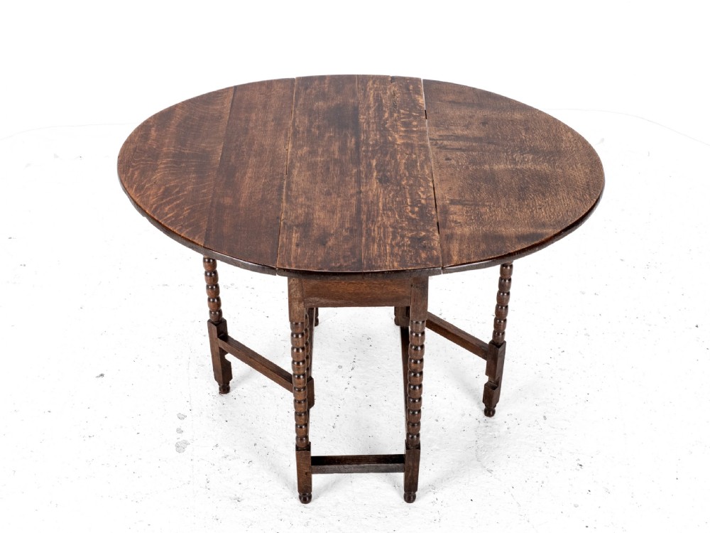 Early c18th & Later Small Oak Oval Gateleg Drop Leaf Dining Occasional Table View XIV