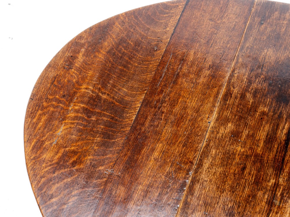 Early c18th & Later Small Oak Oval Gateleg Drop Leaf Dining Occasional Table View XVIII