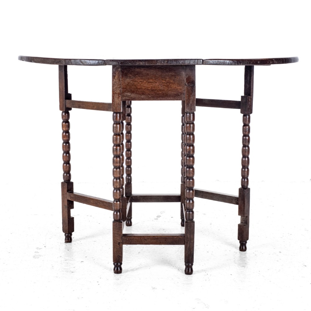 Early c18th & Later Small Oak Oval Gateleg Drop Leaf Dining Occasional Table View XX