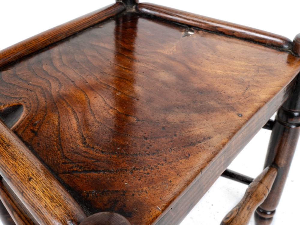 C.18th Pair of Shropshire Elm Country Chairs (Georgian, Staffordshire, George III, Farmhouse) View VI