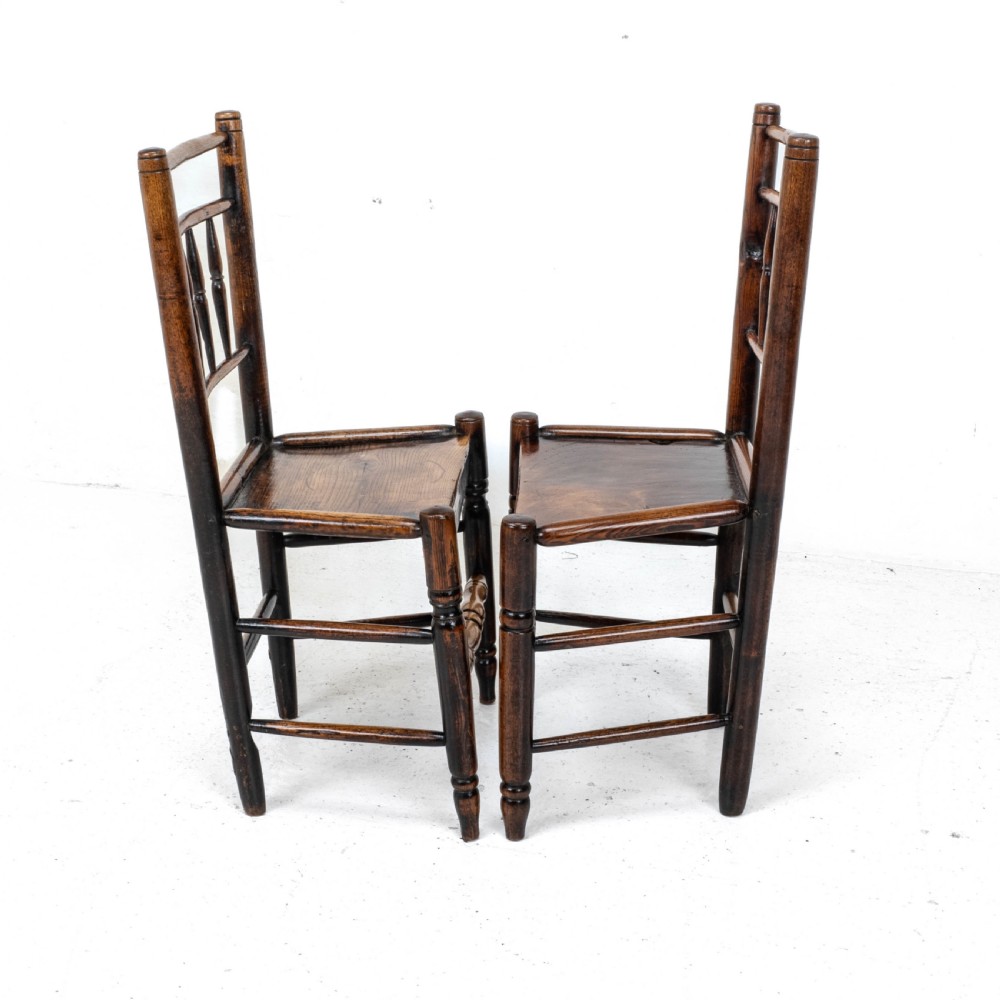 C.18th Pair of Shropshire Elm Country Chairs (Georgian, Staffordshire, George III, Farmhouse) View XII