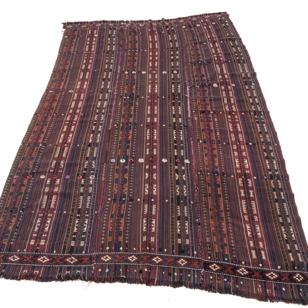 Kordi Jajim Persian Tribal Kilim Flat Weave Rug 9'9