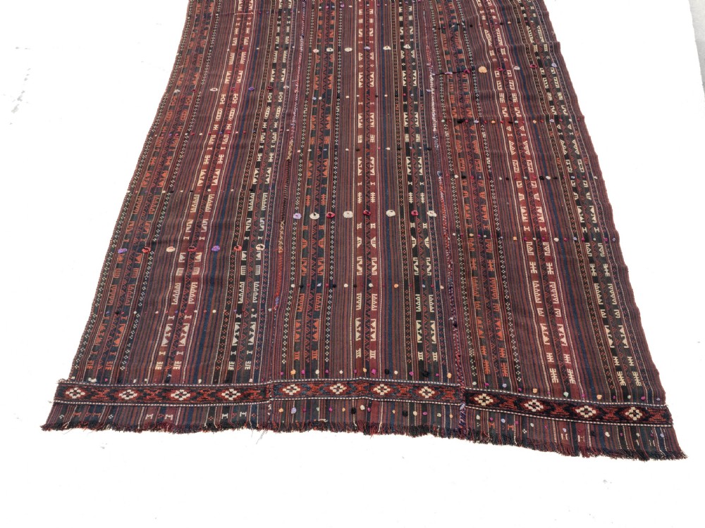 Kordi Jajim Persian Tribal Kilim Flat Weave Rug 9'9