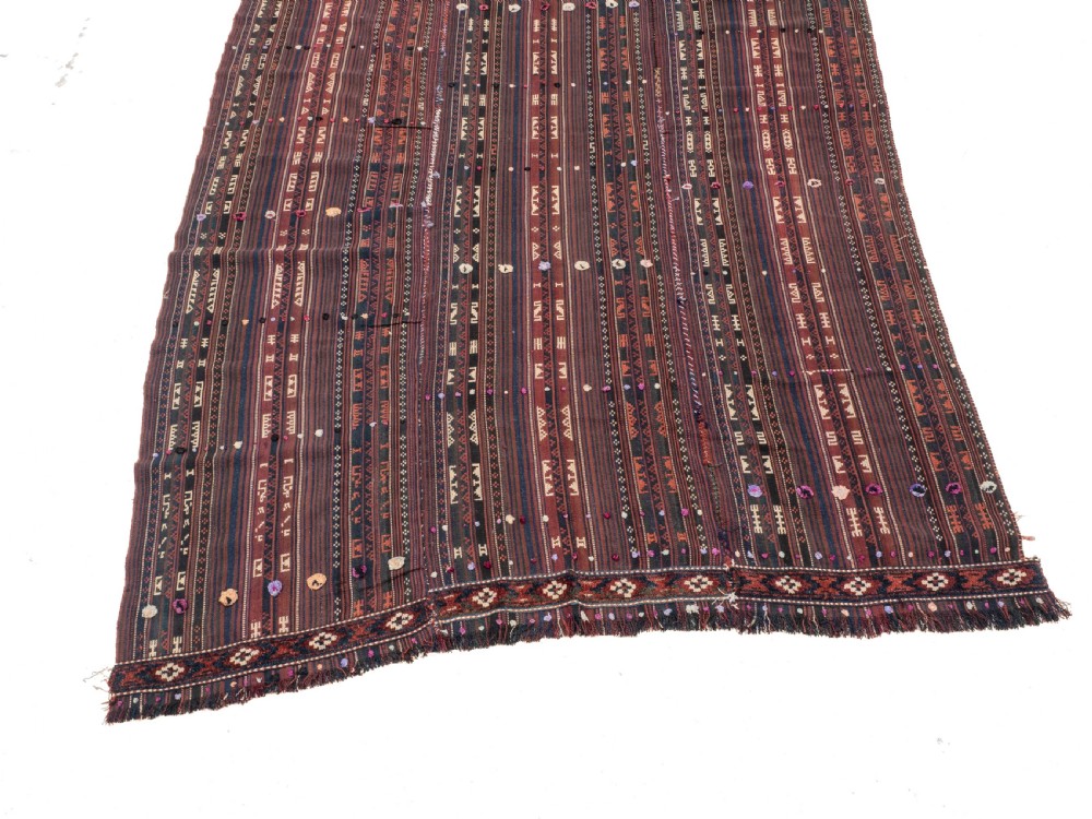 Kordi Jajim Persian Tribal Kilim Flat Weave Rug 9'9