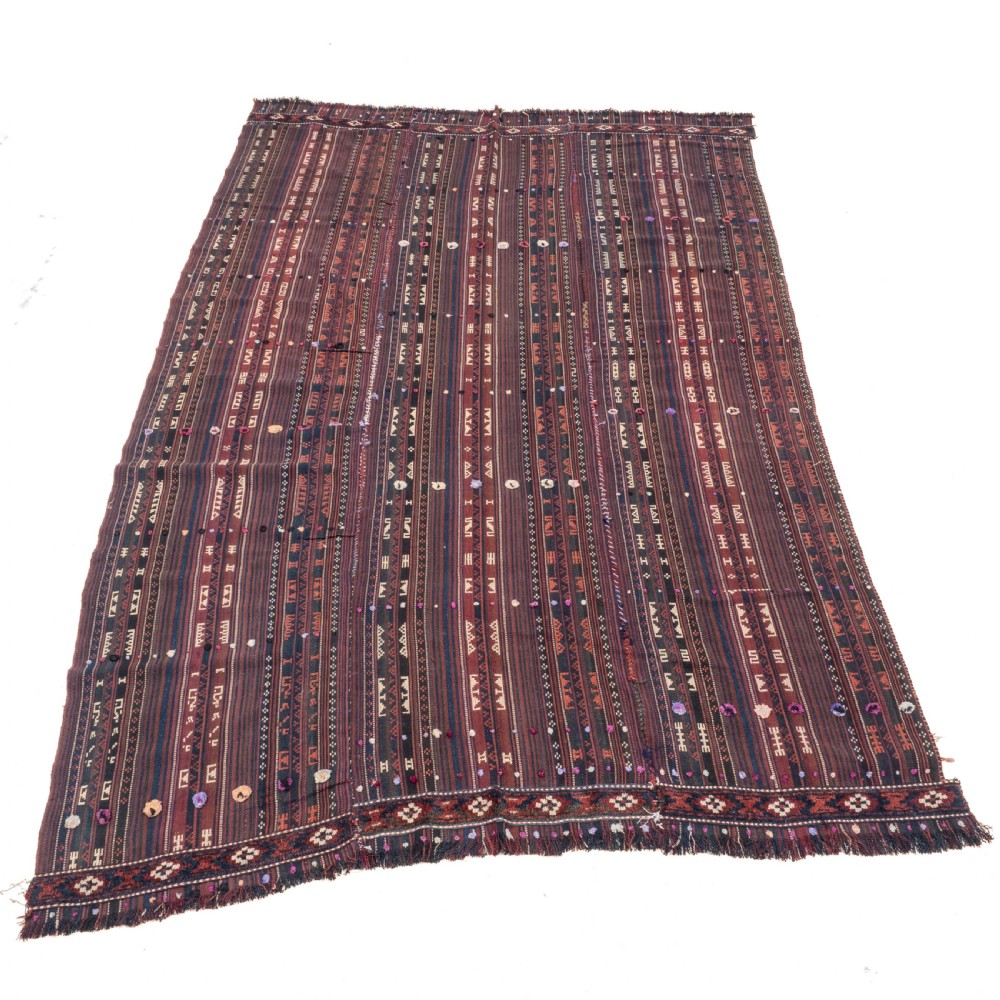 Kordi Jajim Persian Tribal Kilim Flat Weave Rug 9'9