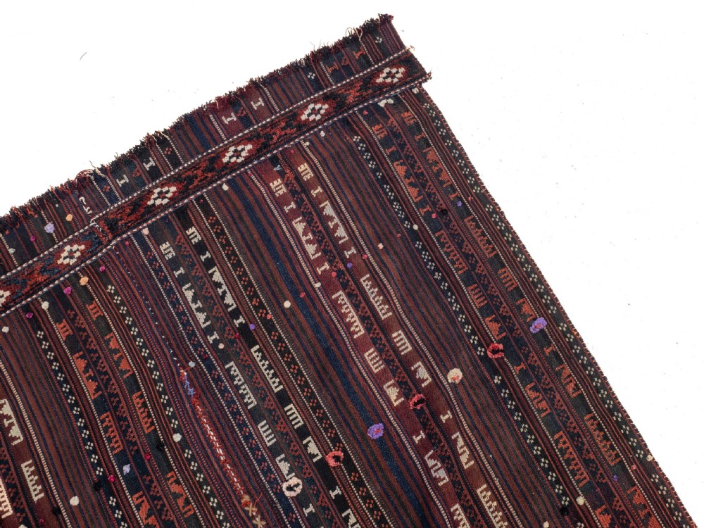 Kordi Jajim Persian Tribal Kilim Flat Weave Rug 9'9
