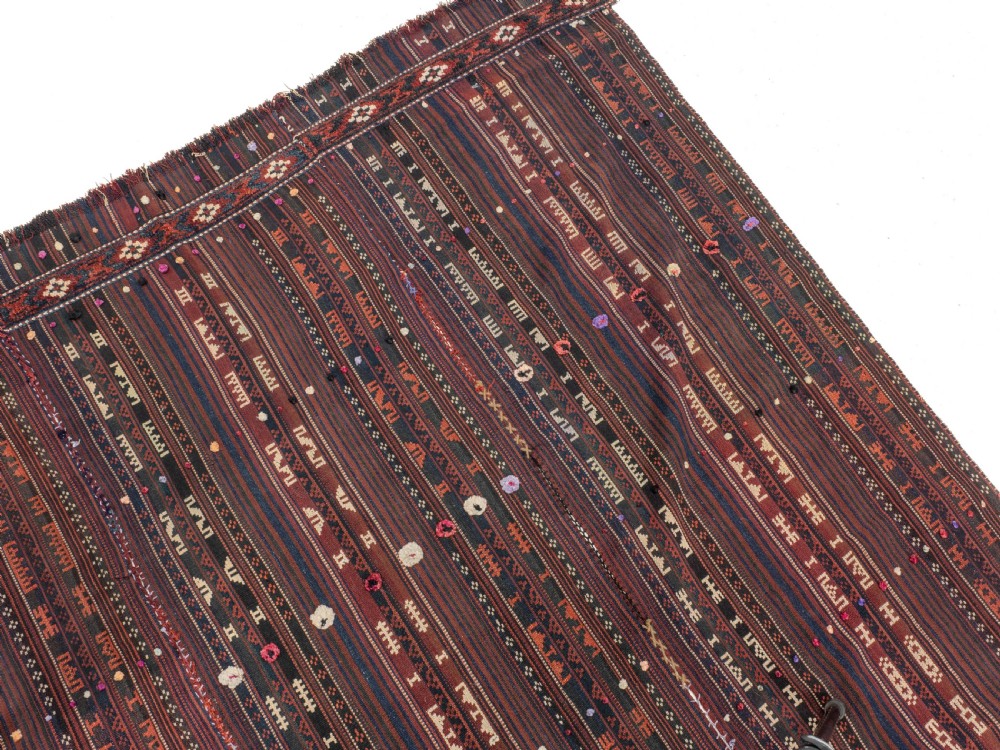 Kordi Jajim Persian Tribal Kilim Flat Weave Rug 9'9
