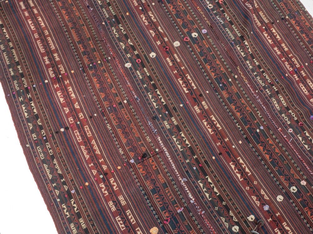 Kordi Jajim Persian Tribal Kilim Flat Weave Rug 9'9