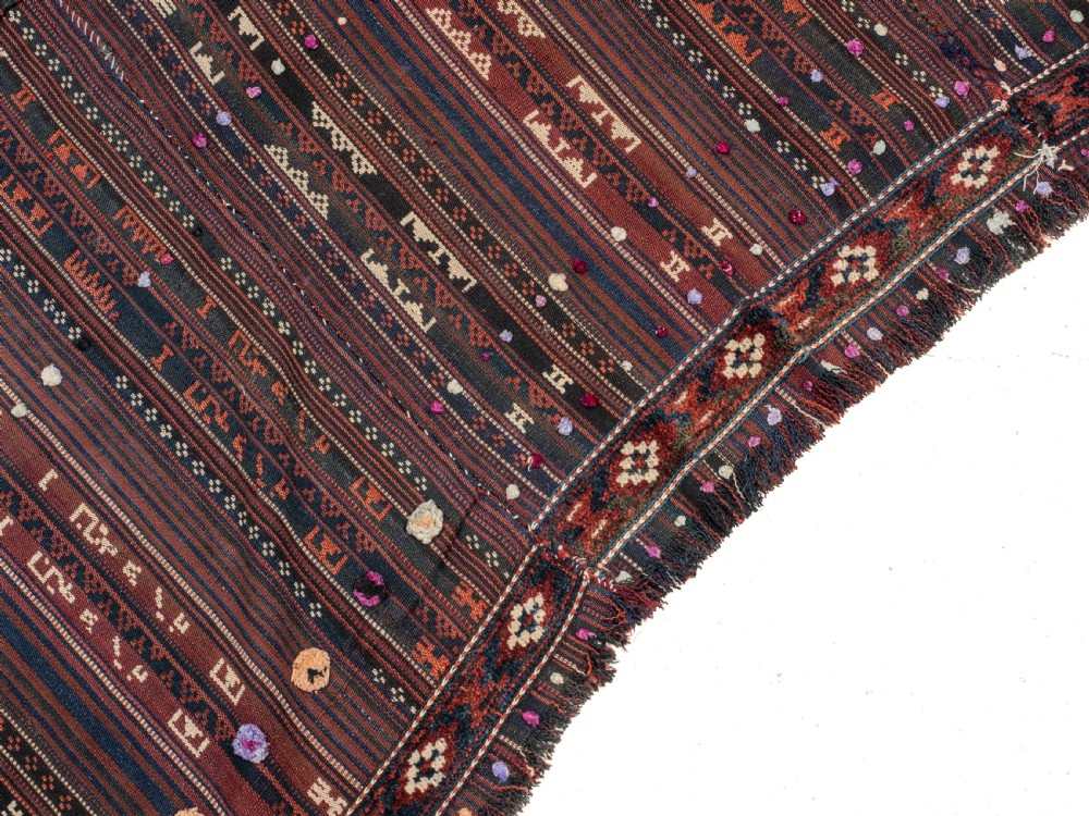 Kordi Jajim Persian Tribal Kilim Flat Weave Rug 9'9