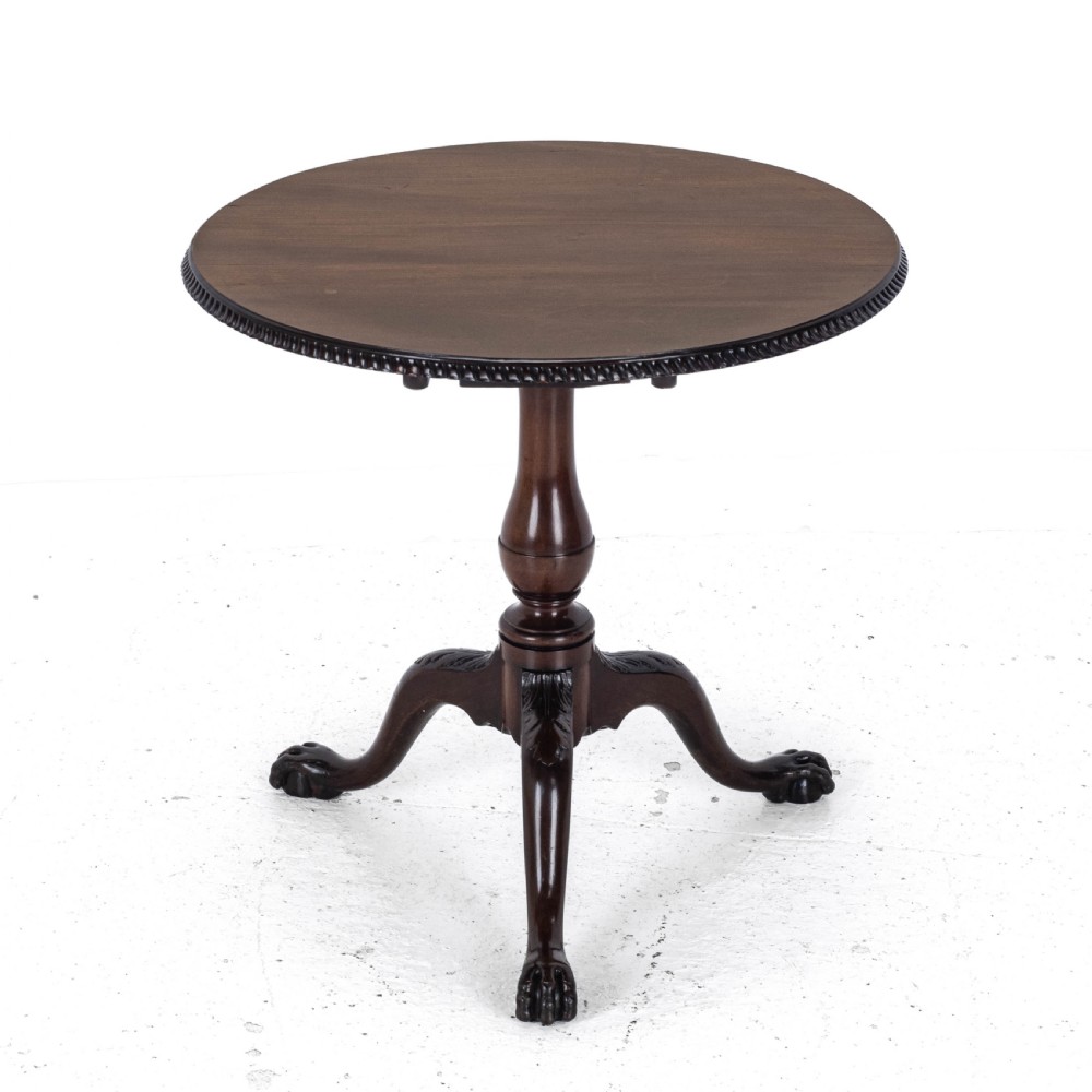 Chippendale Georgian Style Mahogany Birdcage Tripod Table Claw & Ball Feet C19th View II