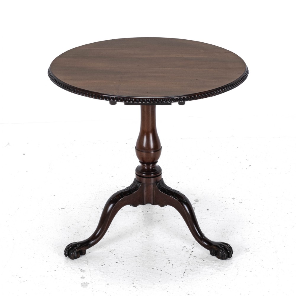 Chippendale Georgian Style Mahogany Birdcage Tripod Table Claw & Ball Feet C19th View V