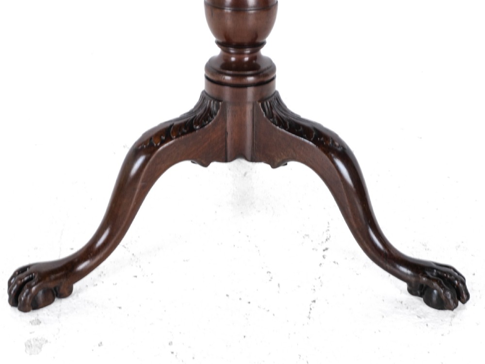 Chippendale Georgian Style Mahogany Birdcage Tripod Table Claw & Ball Feet C19th View XII