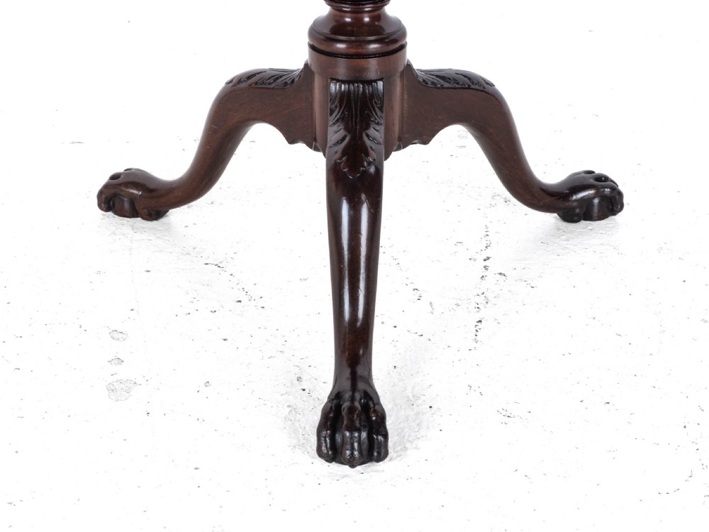 Chippendale Georgian Style Mahogany Birdcage Tripod Table Claw & Ball Feet C19th View XIII