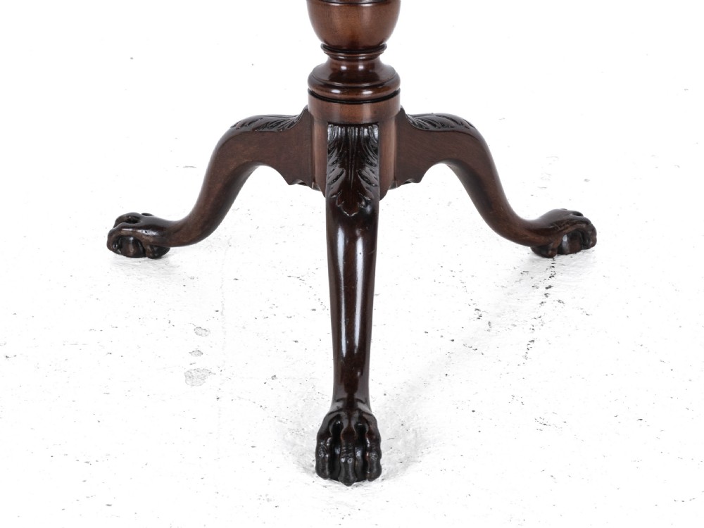Chippendale Georgian Style Mahogany Birdcage Tripod Table Claw & Ball Feet C19th View XV