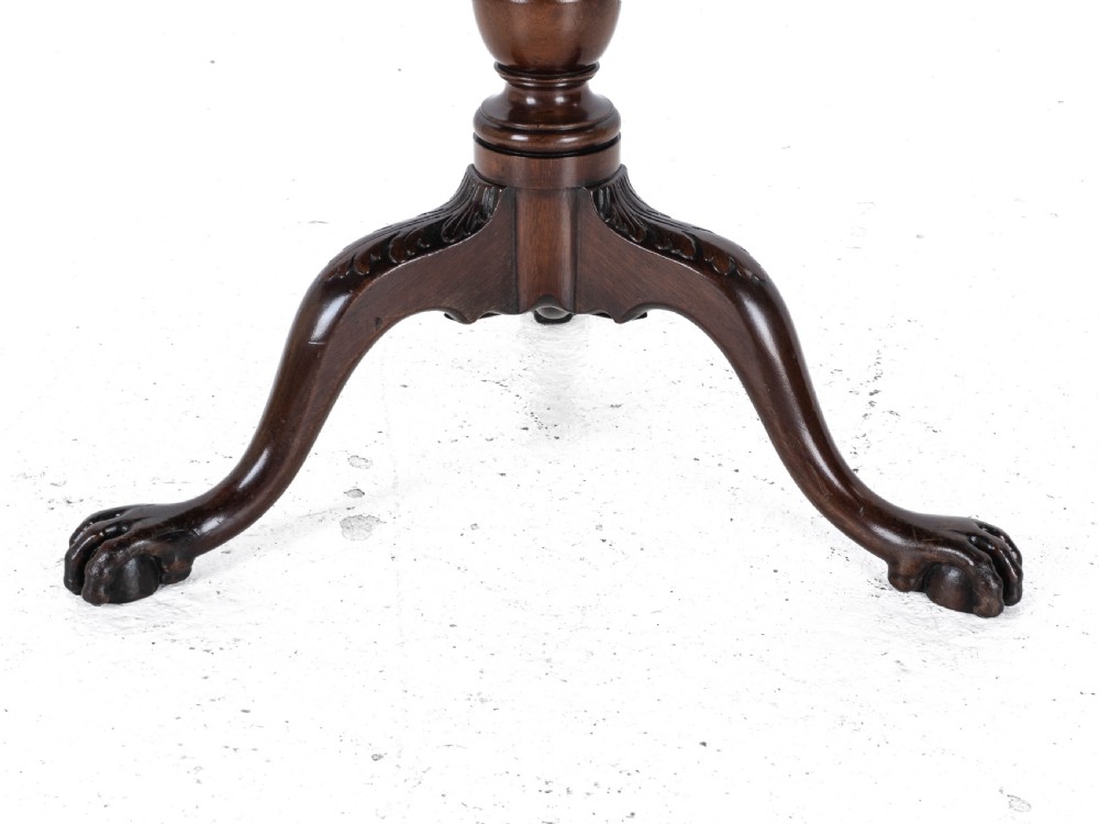 Chippendale Georgian Style Mahogany Birdcage Tripod Table Claw & Ball Feet C19th View XVI