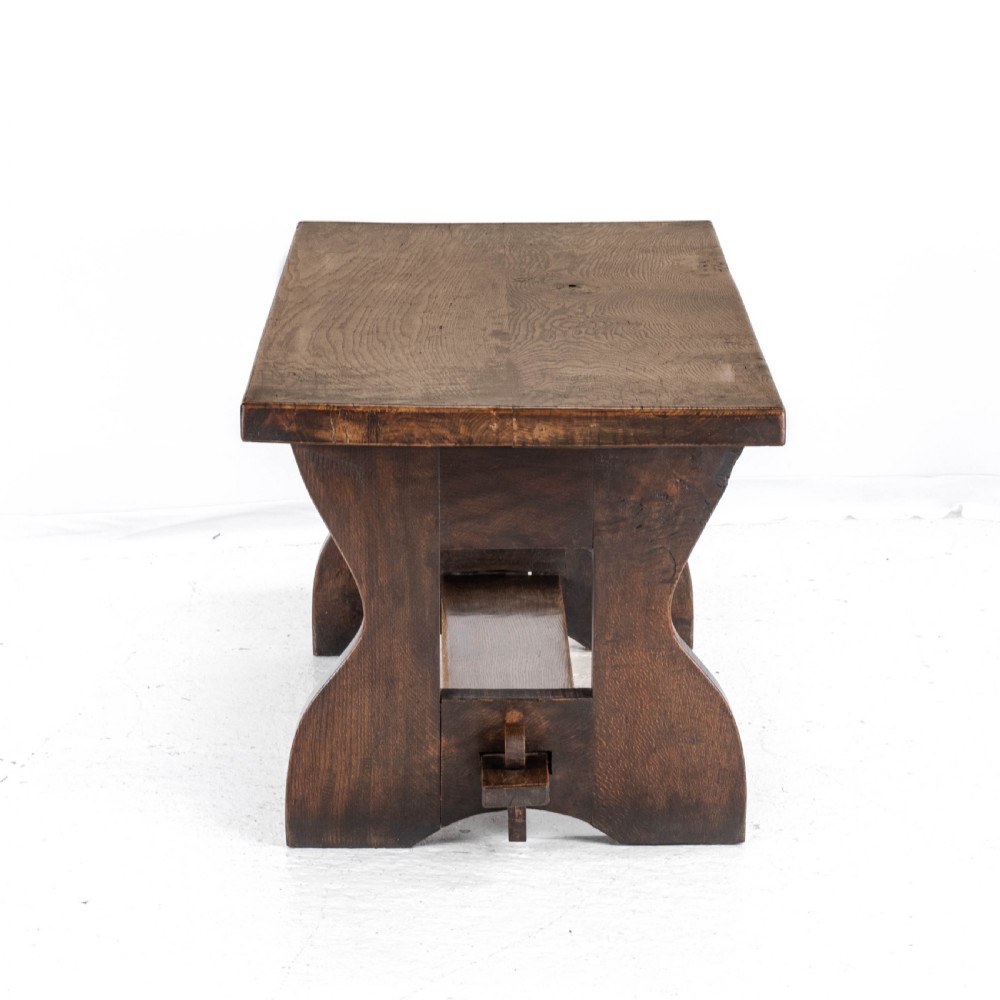Early C.20th Solid Oak Small Country Plank-top Refectory Dining Table View VI