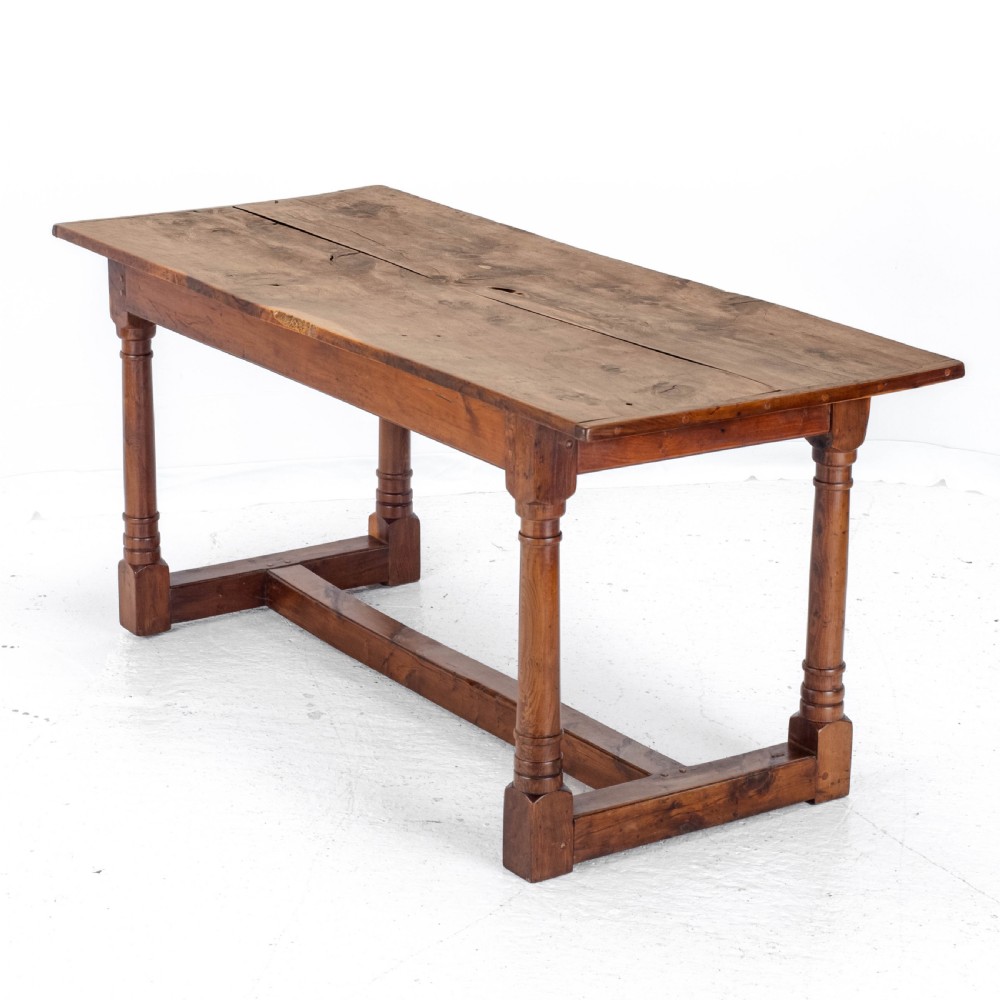 Yew Wood C17th Style Country Refectory Dining Table (Yewwood) View IV