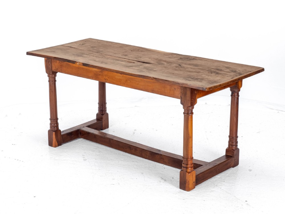 Yew Wood C17th Style Country Refectory Dining Table (Yewwood) View IX