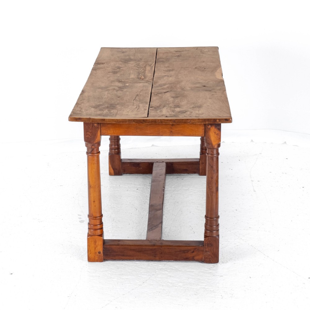 Yew Wood C17th Style Country Refectory Dining Table (Yewwood) View XI
