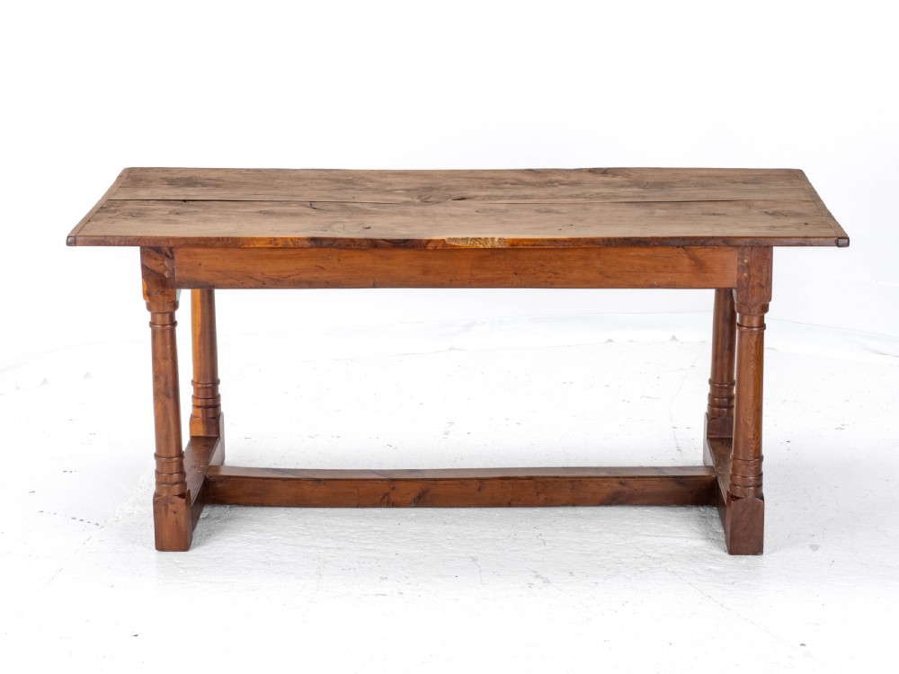 Yew Wood C17th Style Country Refectory Dining Table (Yewwood) View XIII