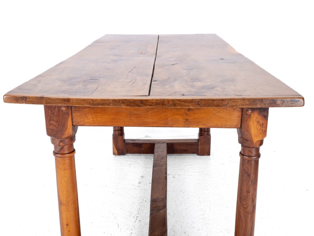 Yew Wood C17th Style Country Refectory Dining Table (Yewwood) View XXI