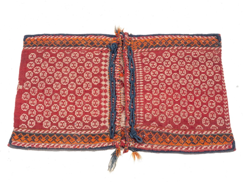 Antique Persian Qashgai Khorgeen Saddlebag C1930 (Handwoven Oriental Rug) View V