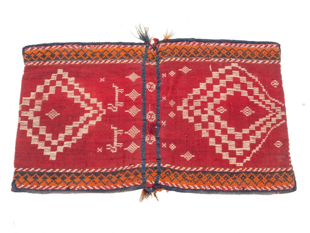 Antique Persian Qashgai Khorgeen Saddlebag C1930 (Handwoven Oriental Rug) View VI