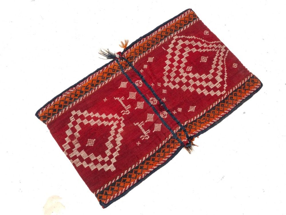 Antique Persian Qashgai Khorgeen Saddlebag C1930 (Handwoven Oriental Rug) View VII