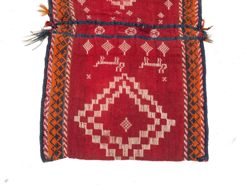 Antique Persian Qashgai Khorgeen Saddlebag C1930 (Handwoven Oriental Rug) View IX