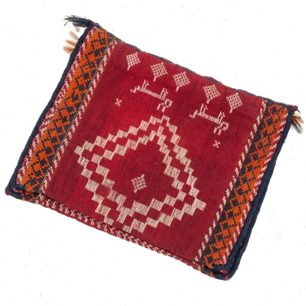 Antique Persian Qashgai Khorgeen Saddlebag C1930 (Handwoven Oriental Rug) View XI