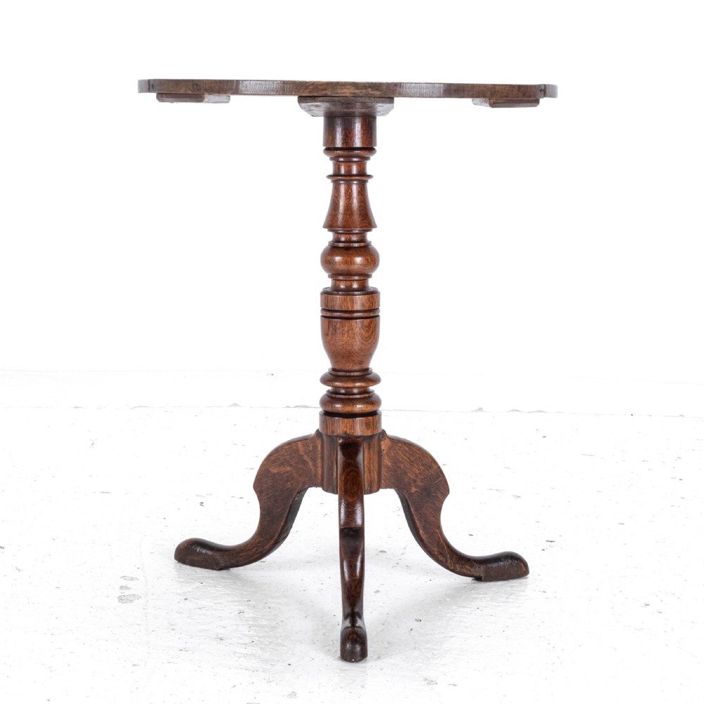 Georgian Oak Country Wine Tripod Table C1800 (George III Side Lamp) View VII
