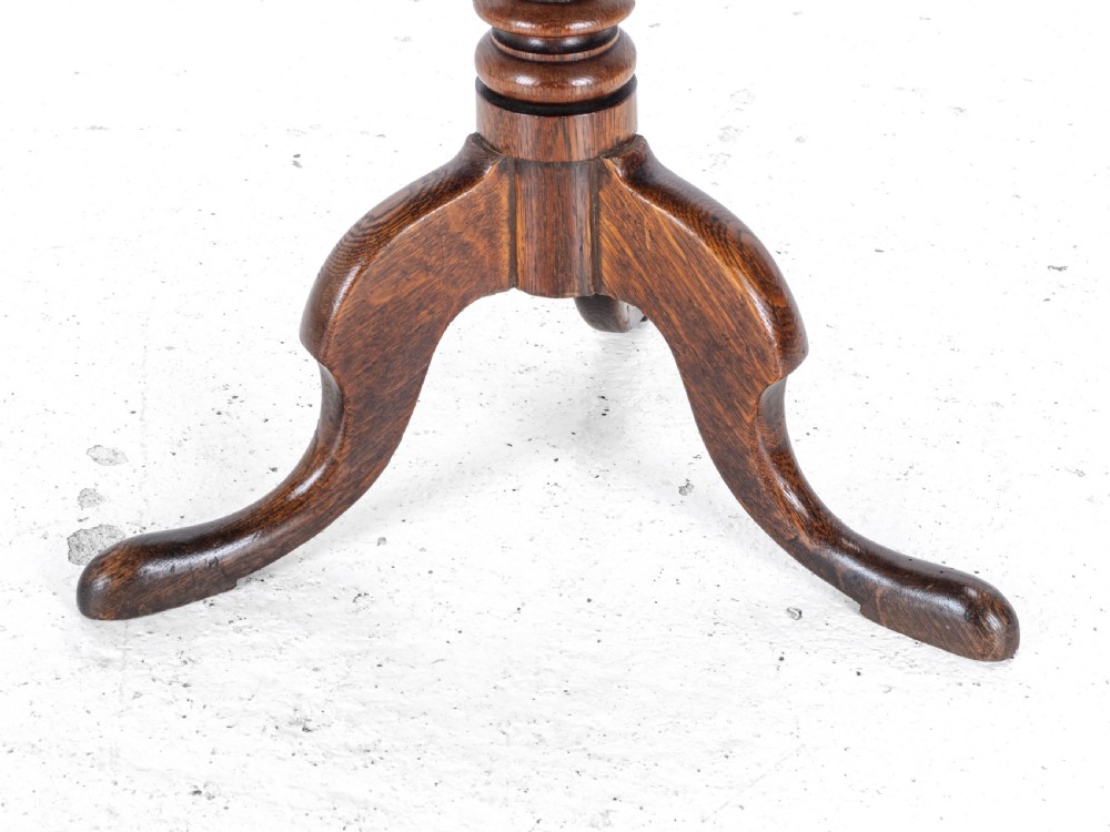 Georgian Oak Country Wine Tripod Table C1800 (George III Side Lamp) View XIV