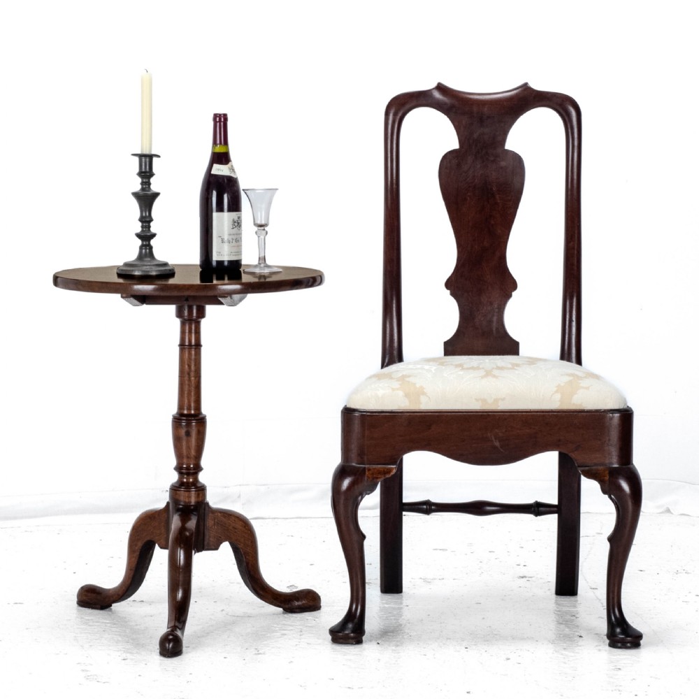 Georgian C.18th Mahogany Tripod Wine Table (George III Flip Top Side Occasional) View IV