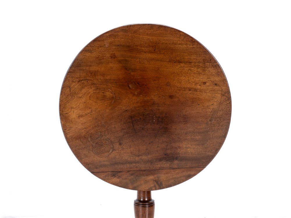 Georgian C.18th Mahogany Tripod Wine Table (George III Flip Top Side Occasional) View VI