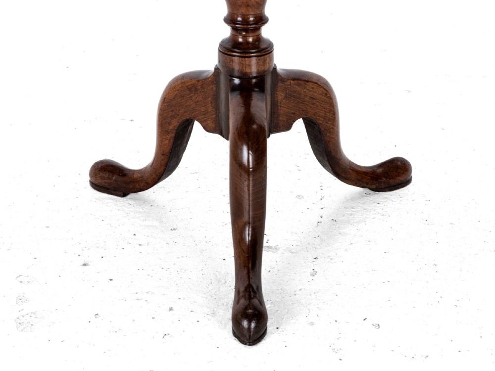 Georgian C.18th Mahogany Tripod Wine Table (George III Flip Top Side Occasional) View XII