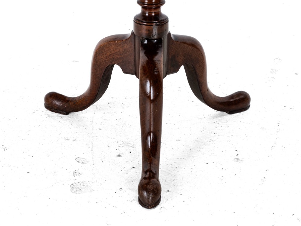 Georgian C.18th Mahogany Tripod Wine Table (George III Flip Top Side Occasional) View XVI
