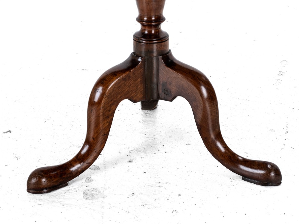 Georgian C.18th Mahogany Tripod Wine Table (George III Flip Top Side Occasional) View XVII