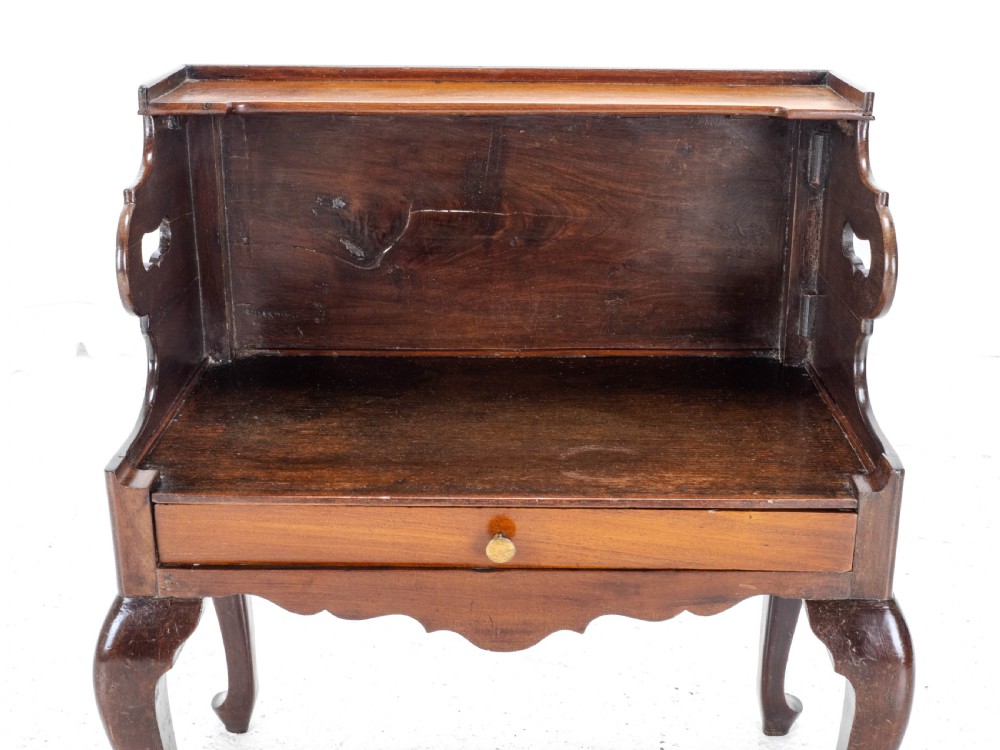 Georgian Mahogany Bedside Cabinet Side Table Late c.18th George III View XI