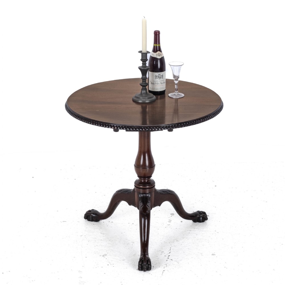Chippendale Georgian Style Mahogany Birdcage Tripod Table Claw & Ball Feet C19th View II