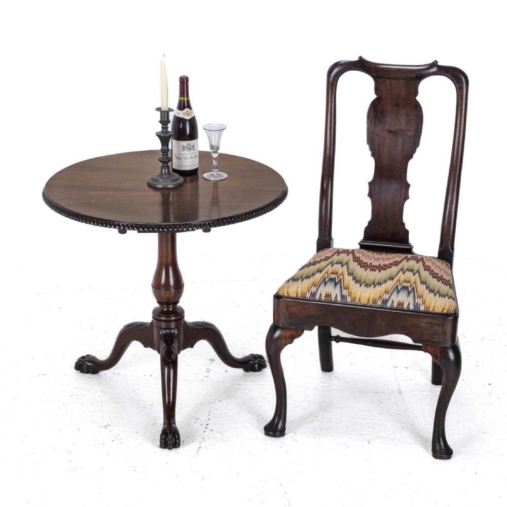 Chippendale Georgian Style Mahogany Birdcage Tripod Table Claw & Ball Feet C19th View IV