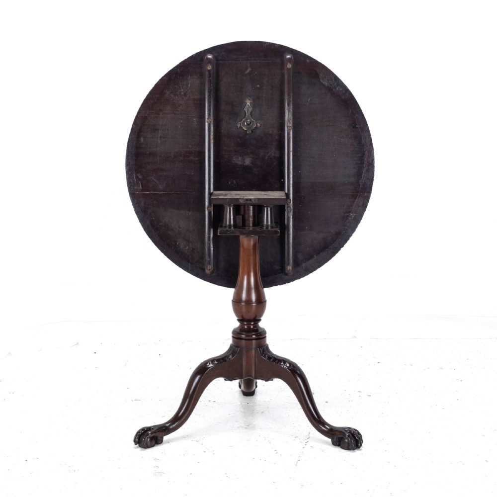 Chippendale Georgian Style Mahogany Birdcage Tripod Table Claw & Ball Feet C19th View VI