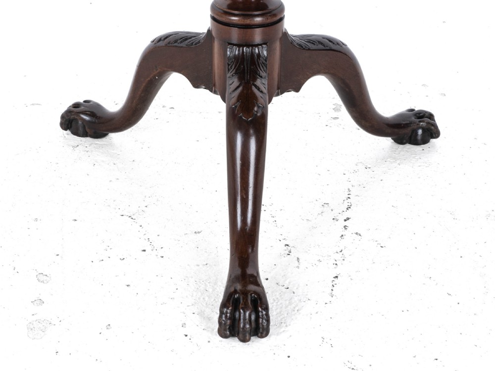 Chippendale Georgian Style Mahogany Birdcage Tripod Table Claw & Ball Feet C19th View XII