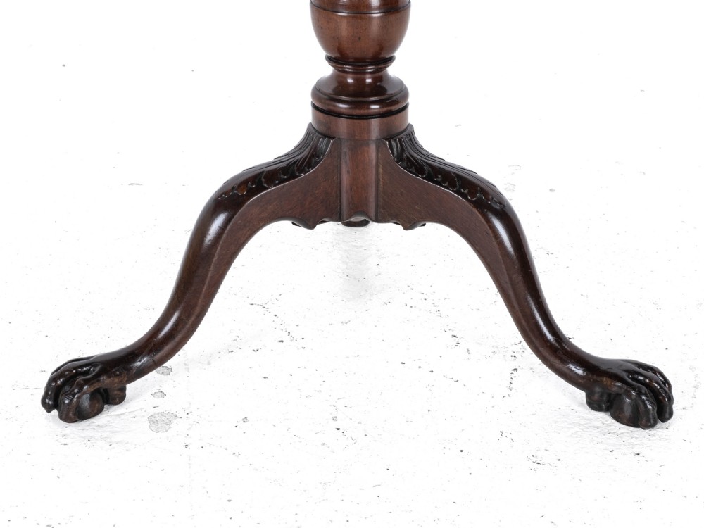 Chippendale Georgian Style Mahogany Birdcage Tripod Table Claw & Ball Feet C19th View XV