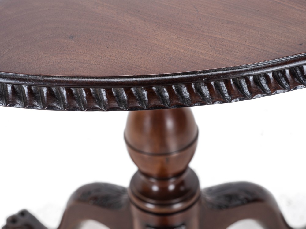 Chippendale Georgian Style Mahogany Birdcage Tripod Table Claw & Ball Feet C19th View XVIII