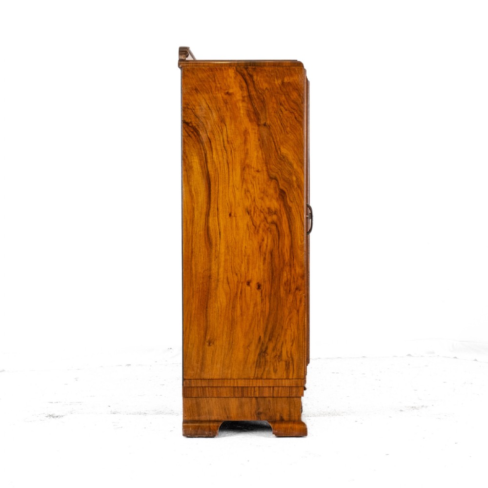 Art Deco C1920 Burr Walnut Display Cabinet Sideboard by Leemings of Halifax View VII