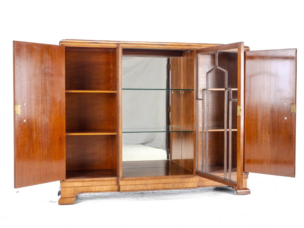 Art Deco C1920 Burr Walnut Display Cabinet Sideboard by Leemings of Halifax View XIV